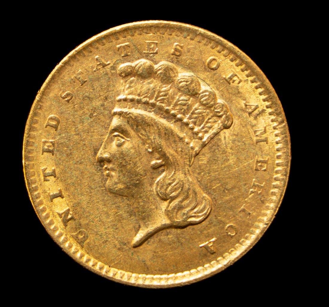1856 United States $1 Indian Princess Head Gold Coin (1 of 2)
