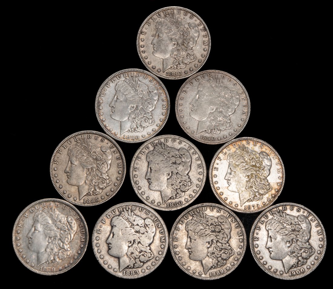 Ten (10) Mixed Date United States Morgan Silver Dollars (1 of 2)