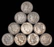 Ten (10) Mixed Date United States Silver Dollars