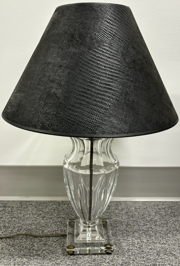 Mid Century Crystal Glass Urn Form Table Lamp (1 of 3)