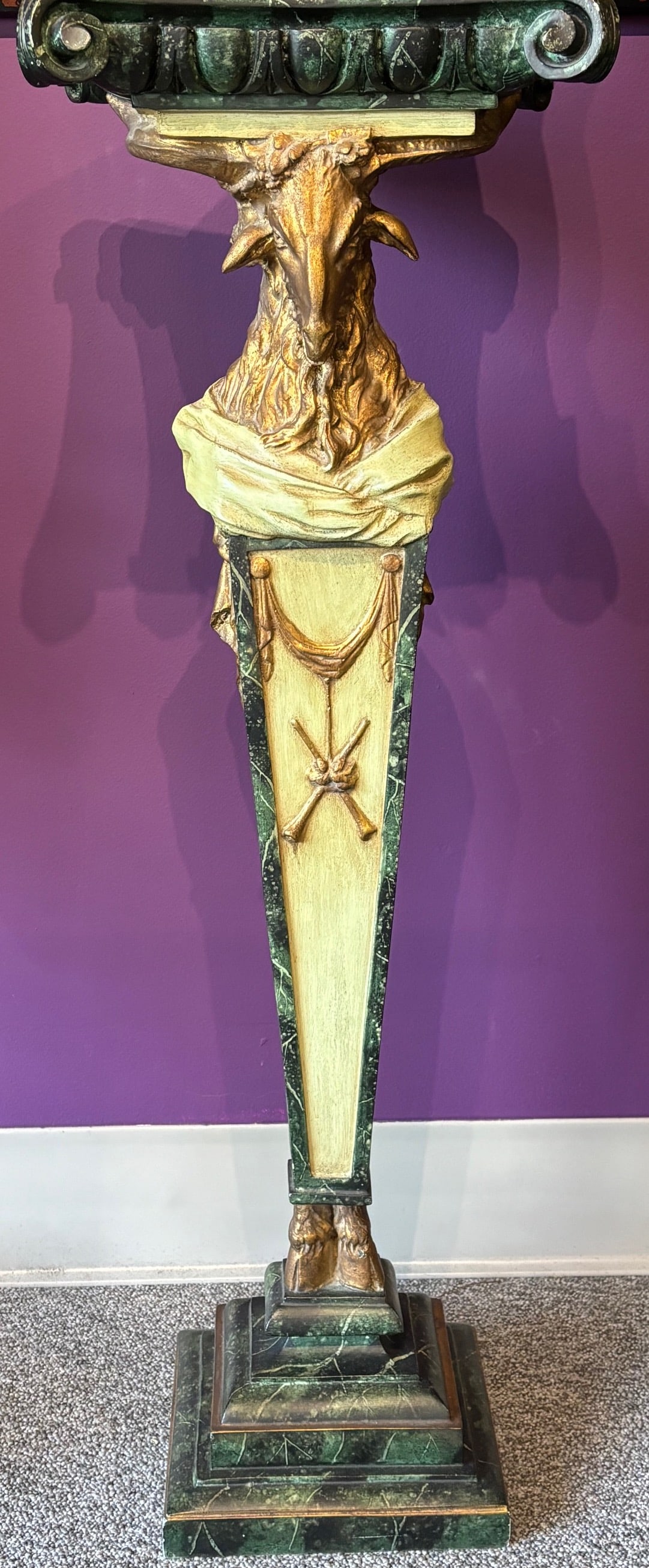 Neoclassical-Style Rams Head Pedestal (1 of 4)