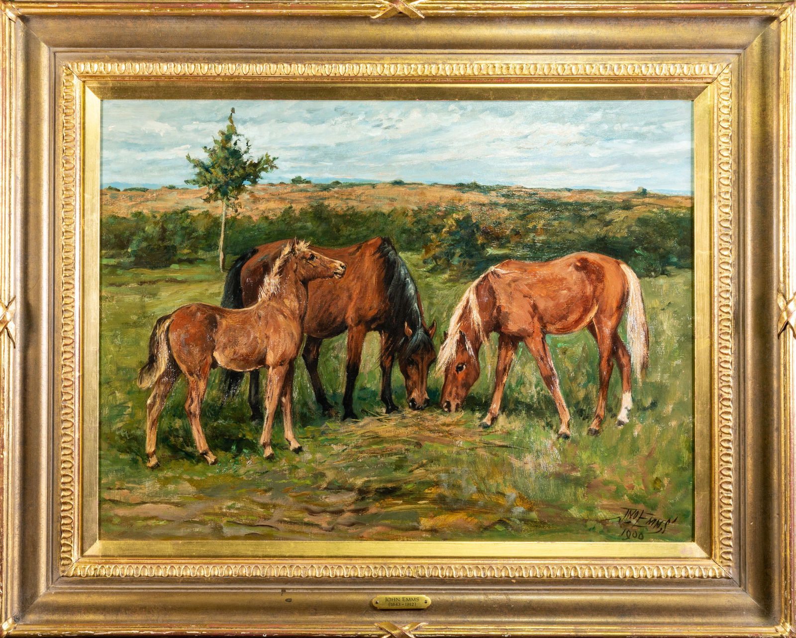John Emms (British, 1843-1912) "New Forest Ponies" (1 of 6)