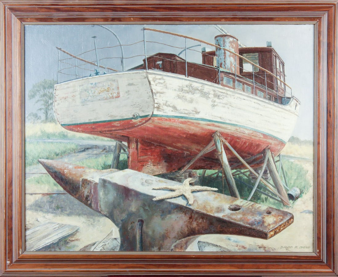 David Repplier Boyd (American, 1916-2010) "Clarke's Boat Yard" (1 of 6)