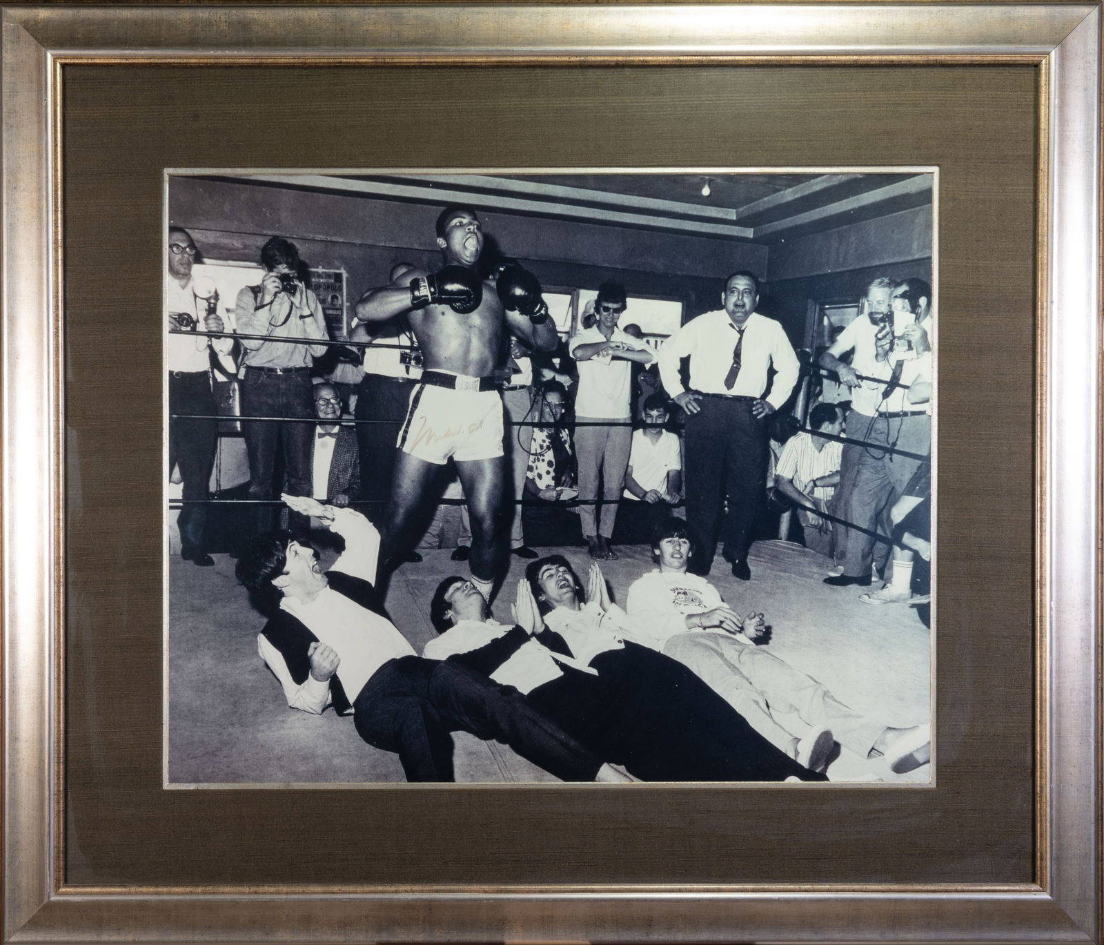 Muhammad Ali Autographed "Ali & The Beatles" Framed Photograph (1 of 5)