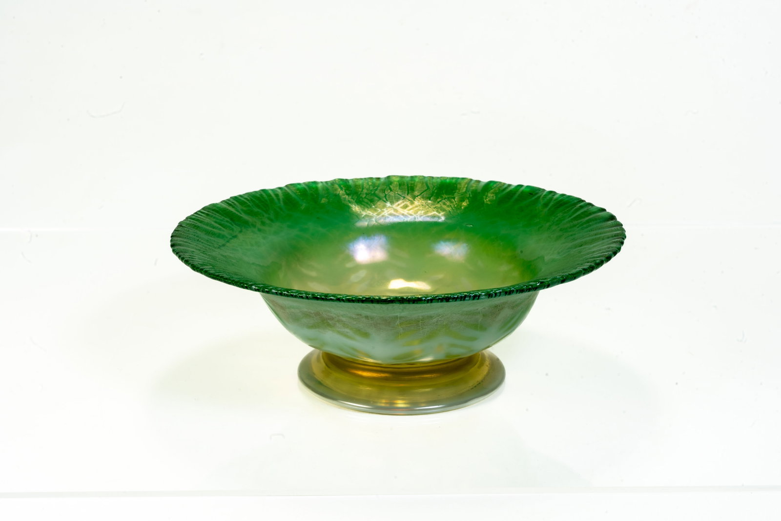 Louis Comfort Tiffany Favrile Compote #1561 w/ Intaglio Butterfly (1 of 10)