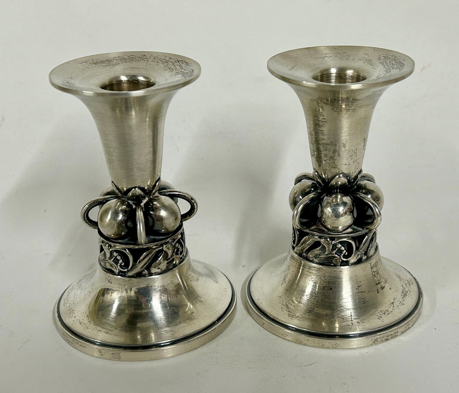 Pair of Durham Sterling Silver Candlesticks in the Manner of Jensen (1 of 2)