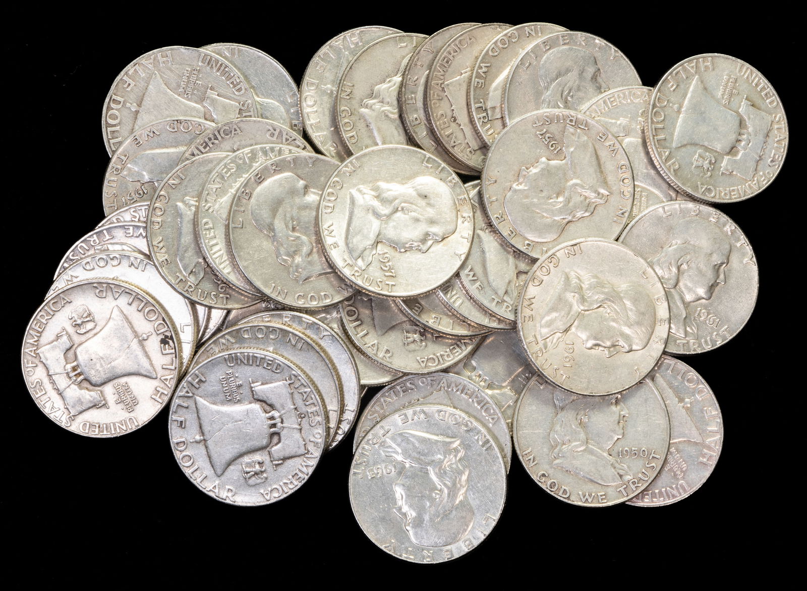 $20 FV United States Ben Franklin Silver Half Dollars (1 of 1)