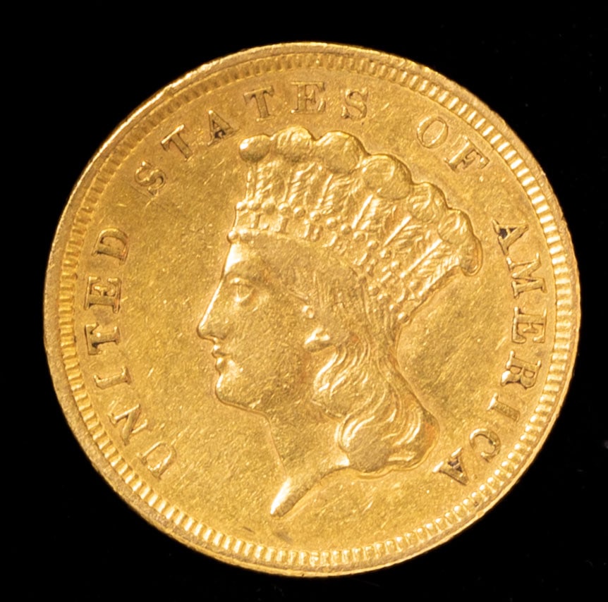 1857 United States $3 Gold Coin (1 of 2)