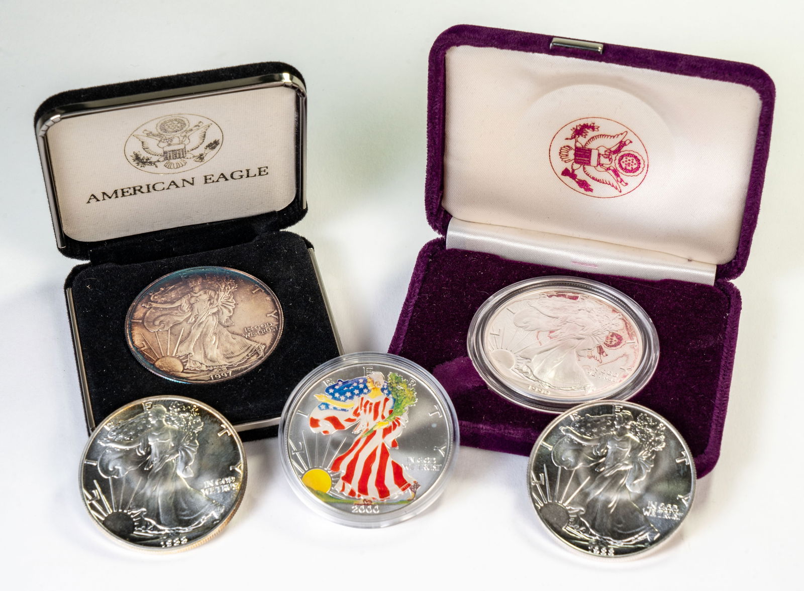 Five(5) Mixed United States Silver Eagle Coins (1 of 3)