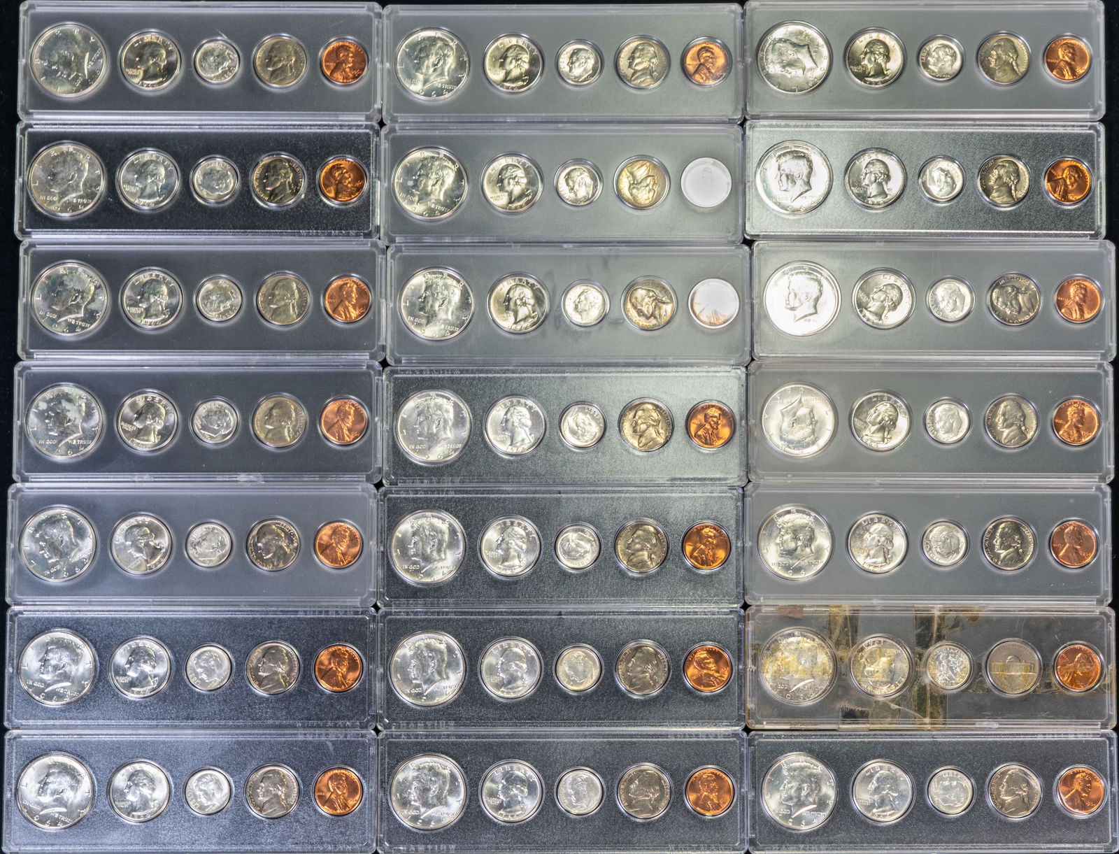Twenty-One(21) 1964 United States Year Sets in Holders (1 of 2)