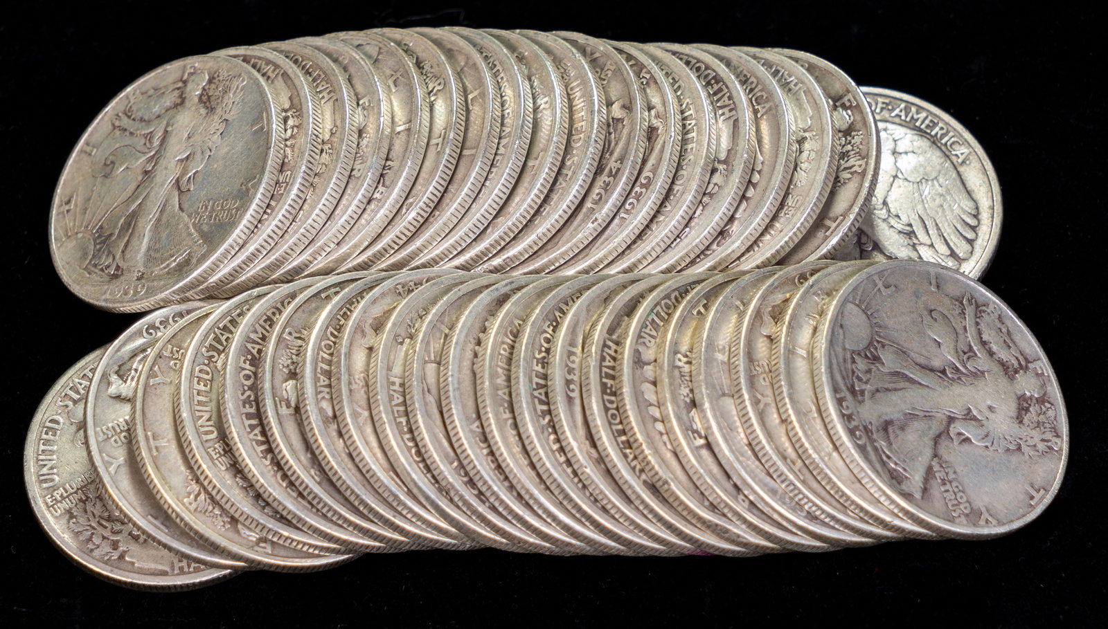 $20FV United States Silver Walking Liberty Half Dollars (1 of 2)