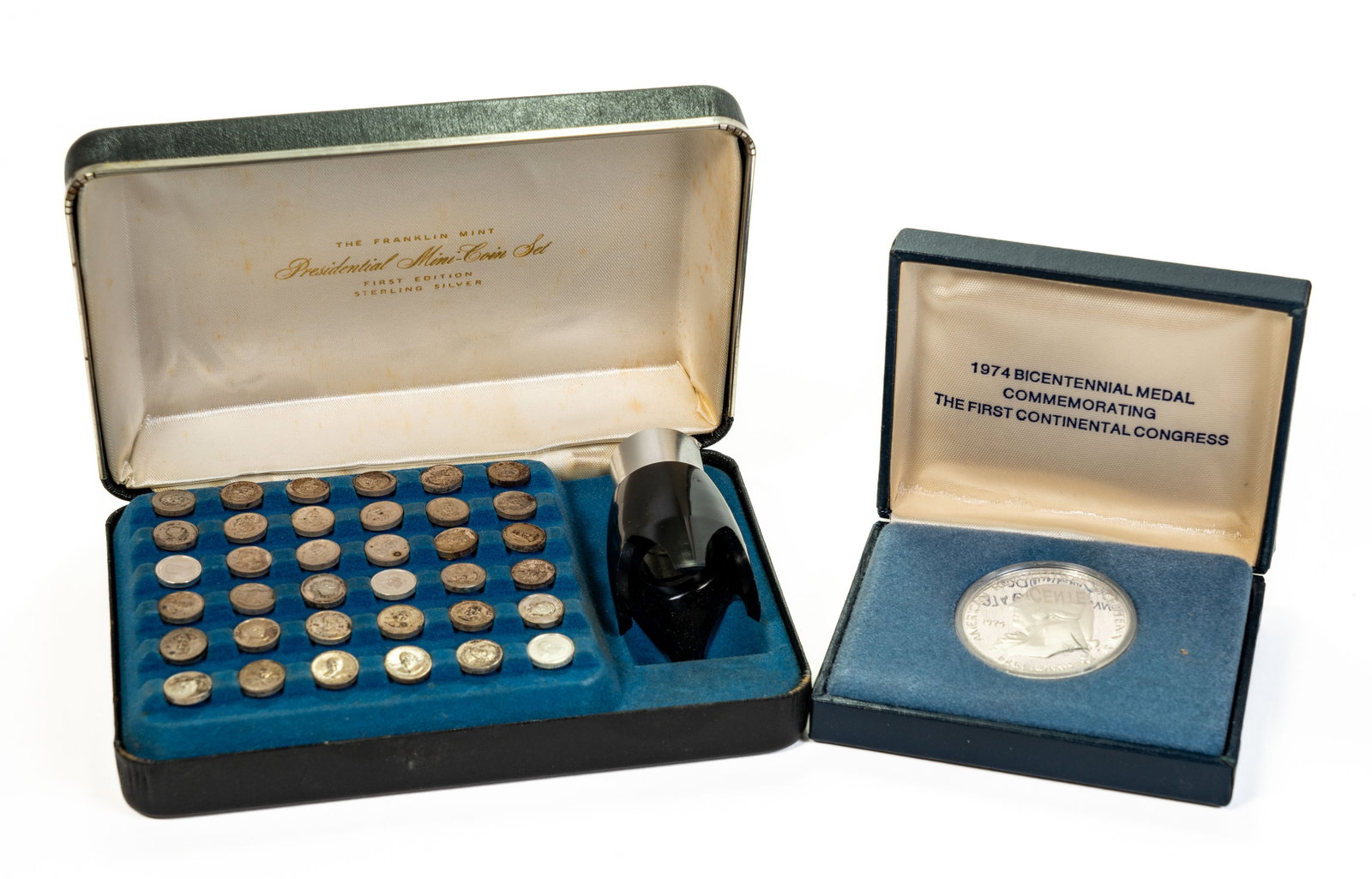 1970 Franklin Mint Presidential Mini Coin Set & Sterling Silver Rounds(2) (1 of 4)