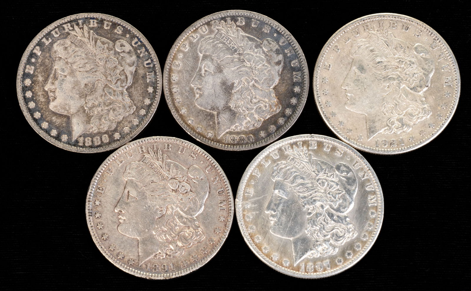 Five(5) United States Morgan Silver Dollars (1 of 2)