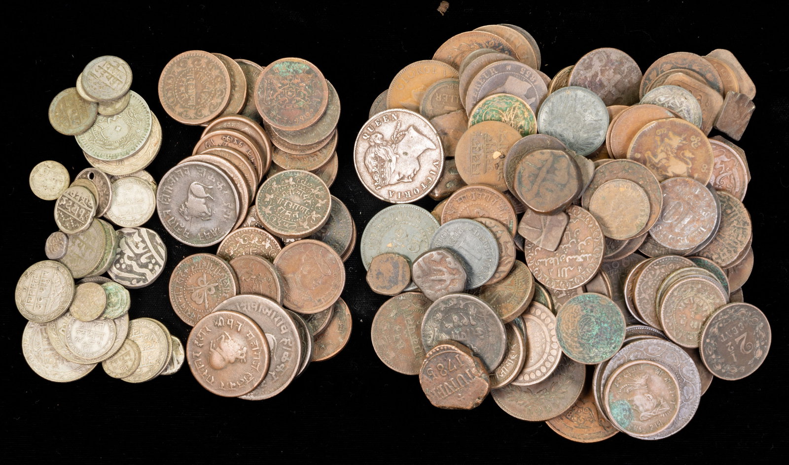 Collection of Antique Copper & Silver Indian Coinage (1 of 1)