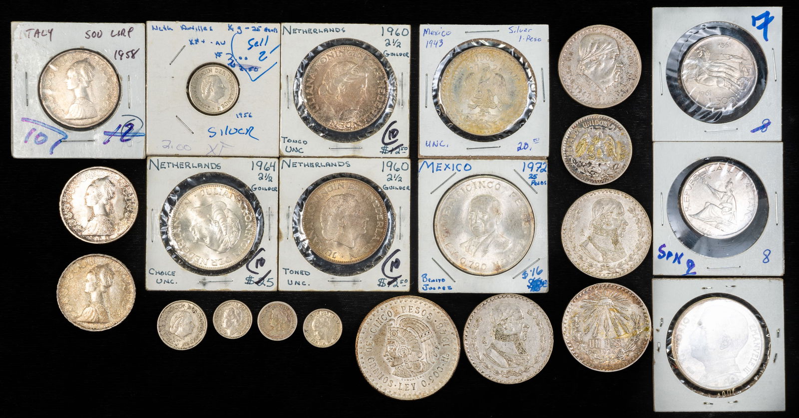 Misc. Foreign Silver Coinage (Italy, Mexico, Netherlands) (1 of 2)