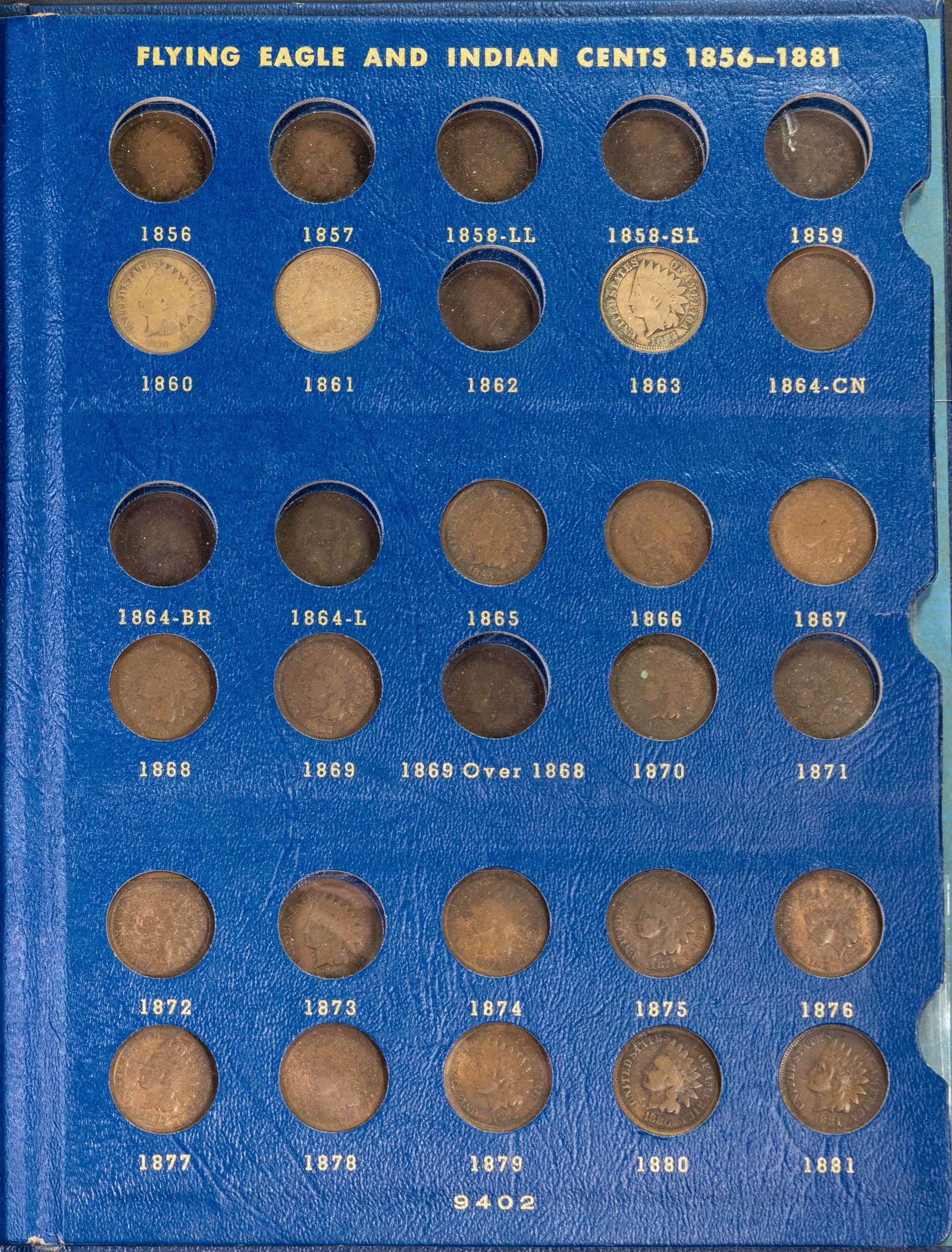 Fifty-one (51) Indian Head Pennies Blue Book (1 of 6)
