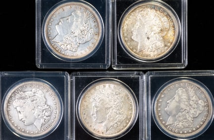 Five (5) U.S. Morgan Silver Dollars