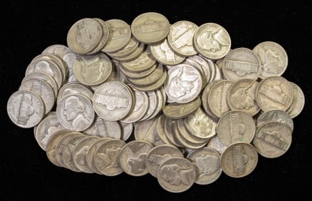 Eighty-seven (87) U.S. War Nickels 35% Silver