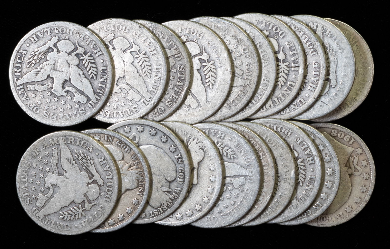 Twenty (20) U.S. Barber Half Dollars $10 FV (1 of 2)
