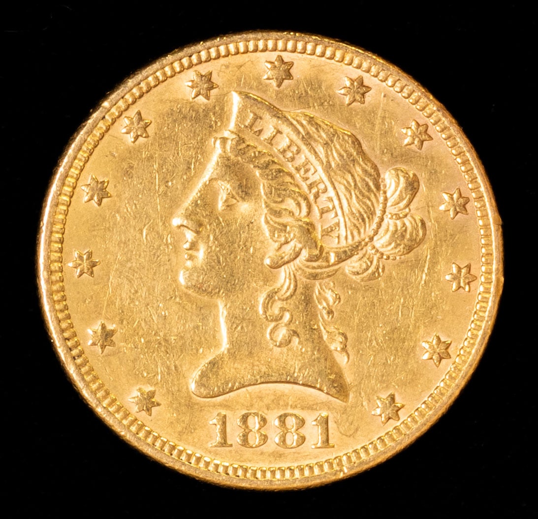 1881 US Liberty Head $10 Gold Coin Eagle (1 of 2)