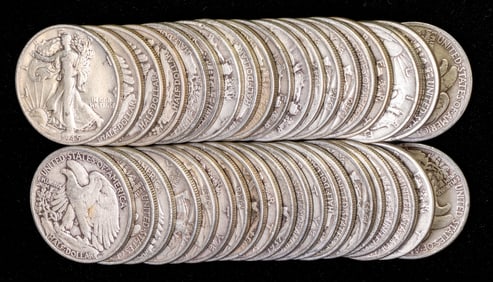 Forty (40) U.S. Walking Liberty Half Dollars $20 FV
