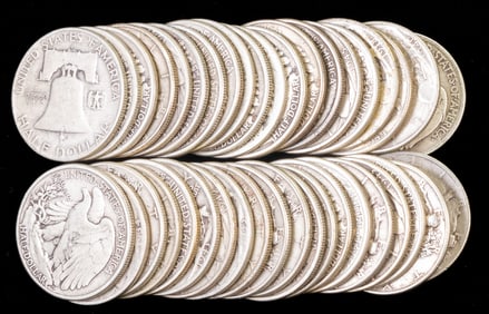 Forty (40) U.S. Walking Liberty Half Dollars $20 FV