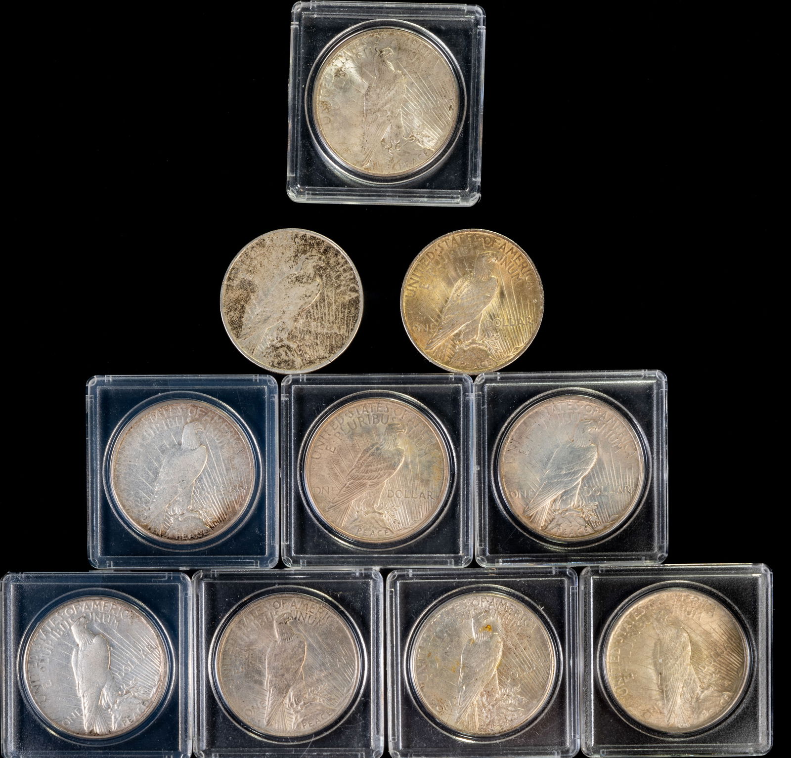 Ten (10) U.S. Liberty Peace Dollars (1 of 2)