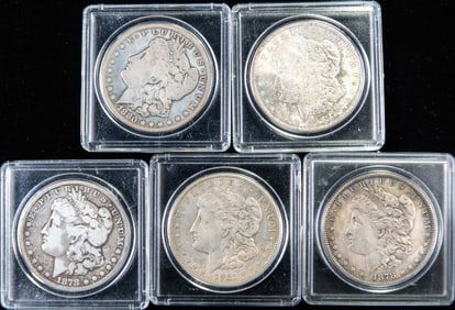 Five (5) U.S. Morgan Silver Dollars
