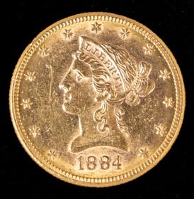 1884 S Liberty Head $10 Gold Coin