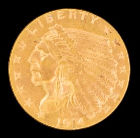 1914 US Indian Head $2.50 Gold Coin