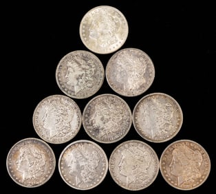 Ten (10) U.S. Morgan Silver Dollars