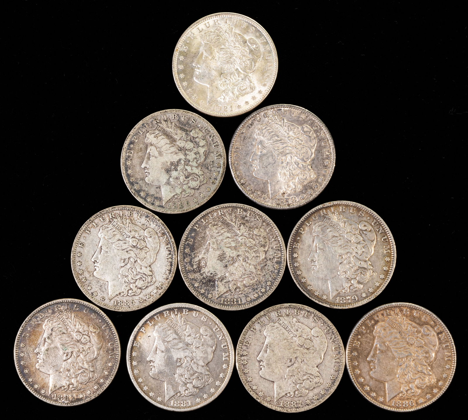 Ten (10) U.S. Morgan Silver Dollars (1 of 2)