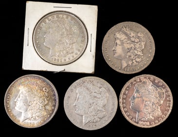 Five (5) U.S. Morgan Silver Dollars