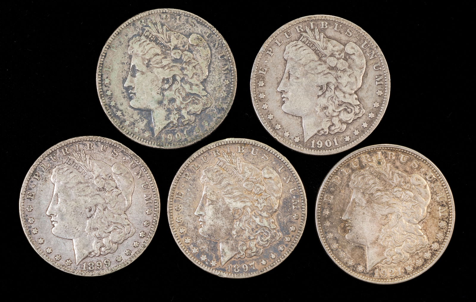 Five (5) U.S. Morgan Silver Dollars (1 of 2)