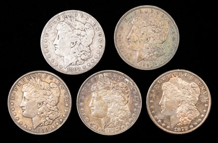 Five (5) U.S. Morgan Silver Dollars