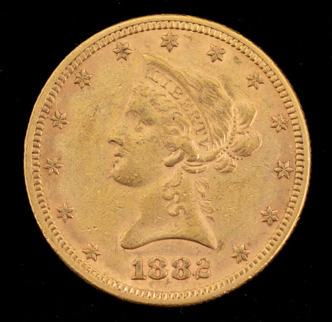 1882 US $10.00 Liberty Head Eagle Gold Coin (1 of 4)