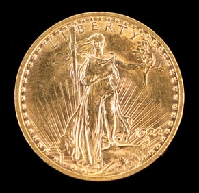 1922 US St Gaudens $20 Gold Coin Double Eagle