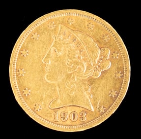 1903 S $5 Liberty Head Gold Coin Half Eagle