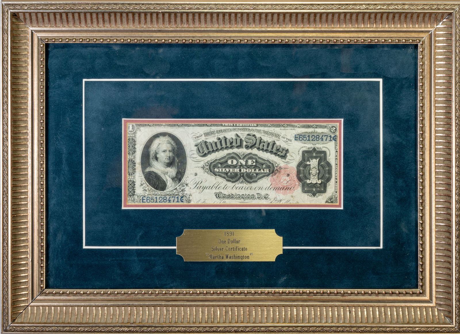 1891 US One Dollar Silver Certificate "Martha Washington" (1 of 4)