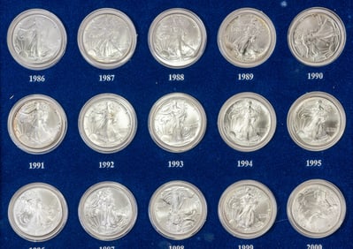 American Eagle Silver Dollar Collection 1986 - 2000 15 Total