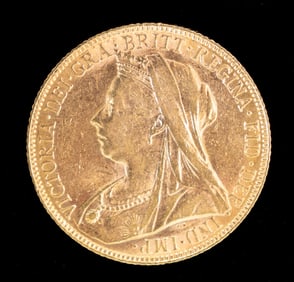 Great Britain 1900 Gold Sovereign Queen Victoria, .235 AGW