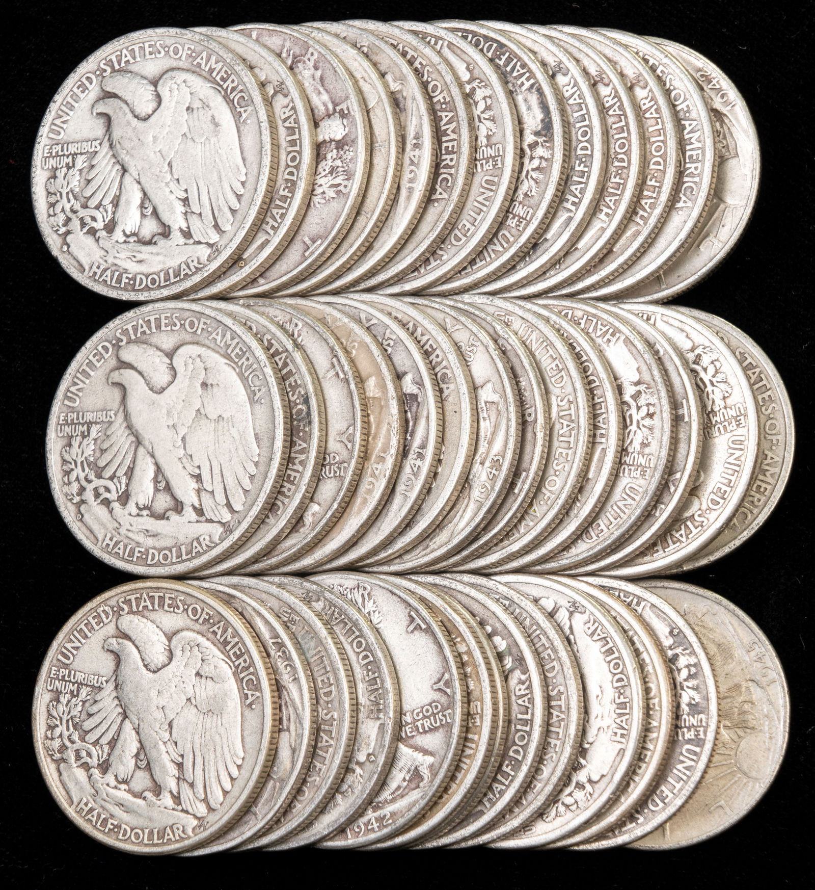 Forty (40) U.S. Walking Liberty Half Dollars $20 FV (1 of 2)