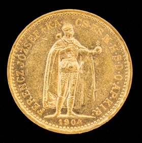 1904 Hungary 10 Korona Gold Coin
