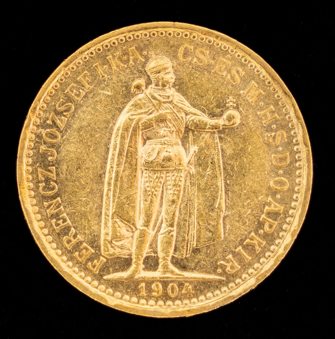 1904 Hungary 10 Korona Gold Coin: 1904 Hungary 10 Korona Gold Coin
