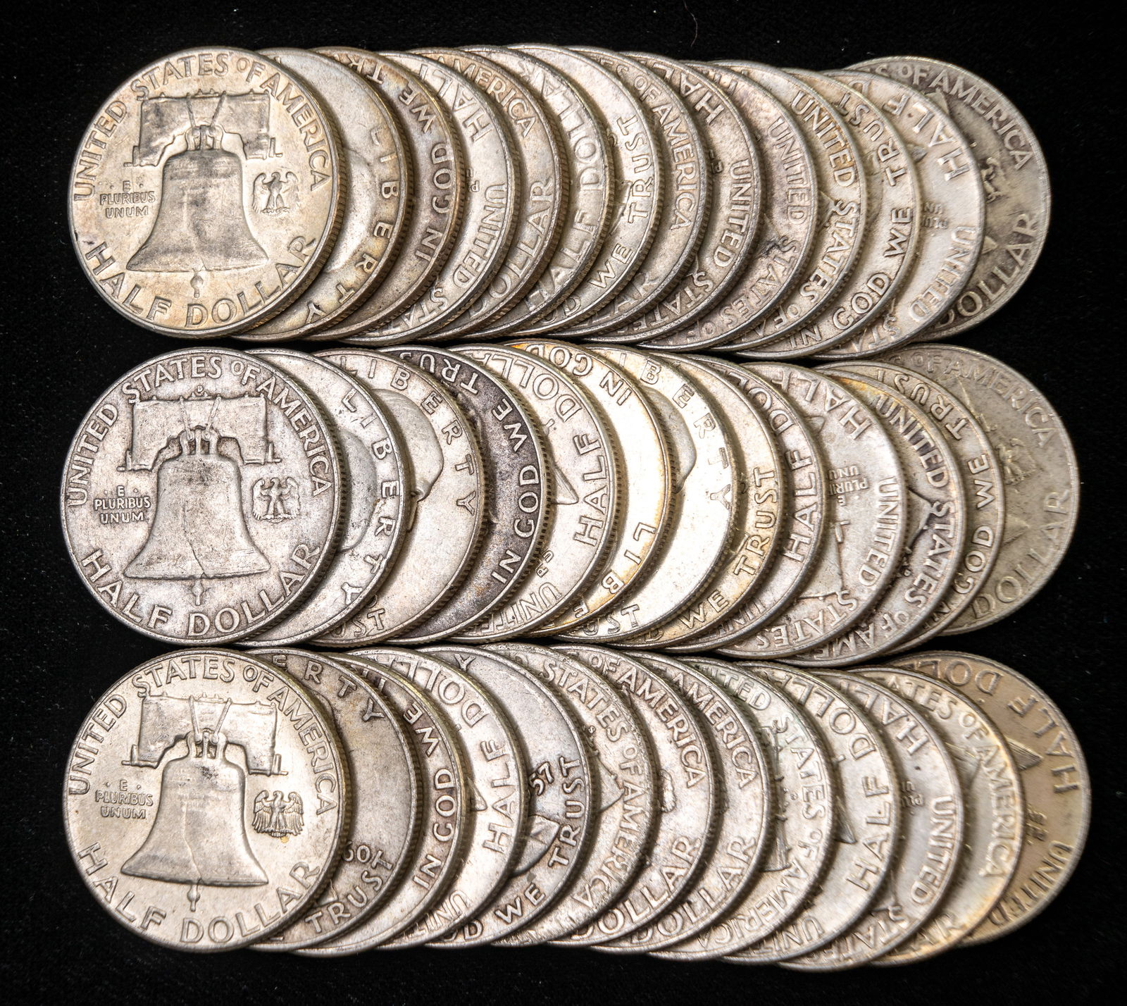 Forty (40) U.S. Franklin Half Dollars $20 FV (1 of 2)