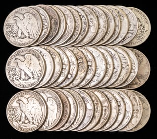 Forty (40) U.S. Walking Liberty Half Dollars $20 FV