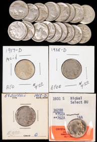 Twenty One Indian Head Nickels