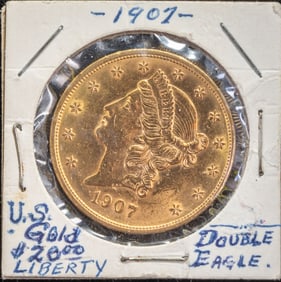 1907 US $20 Gold Coin Double Eagle
