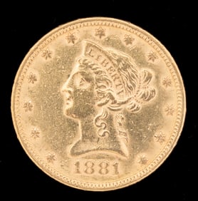 1881 US $10 Liberty Eagle Gold Coin
