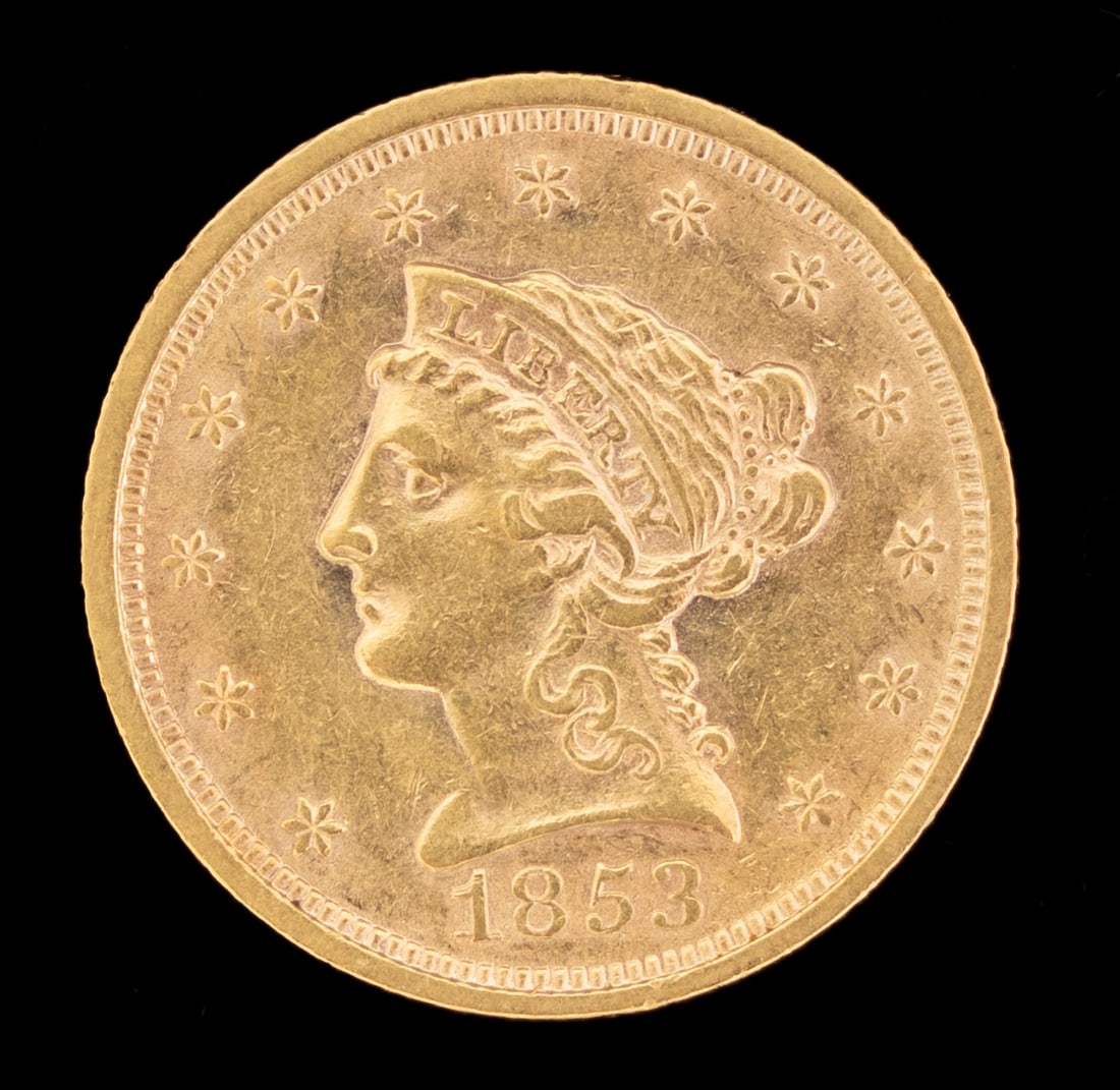 1853 US $2.50 Liberty Head Gold Coin: 1853 US $2.50 Liberty Head Gold Coin